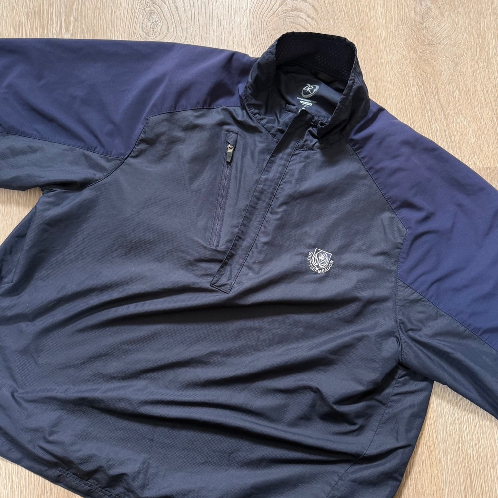 Zero Restriction Tour Series Windshirt Mens XL Navy Blue SS Golf Jacket Pullover